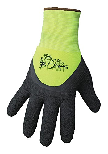 Guantes alta visibilidad palma látex resistente frío verde grande