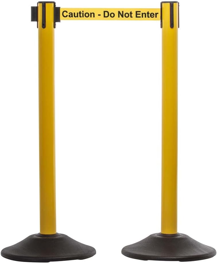 Puntal acero amarillo resistente cinturón retráctil 7.5ft