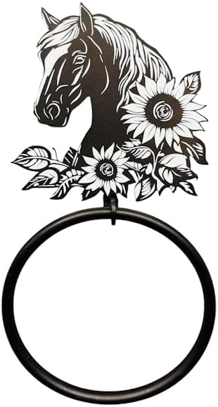 Porta toallas de baño con flor de sol metal colgado pared