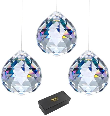 Bola vidrio transparente prisma colgante 1.57pulg 2uds