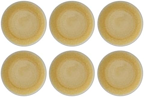 Set 6 Platos Cerámica Reactiva Amarillo
