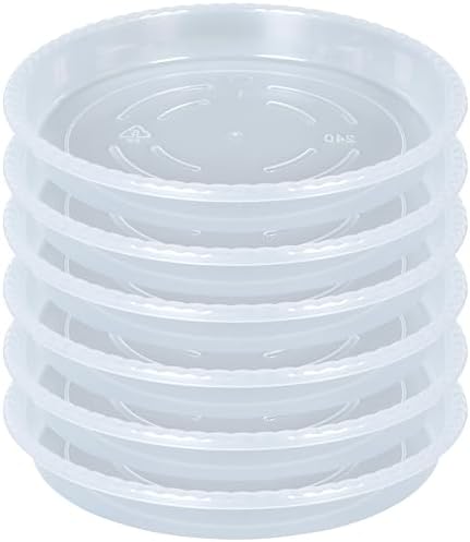 Platillo plástico transparente 12pulg set 6 para macetas interiores