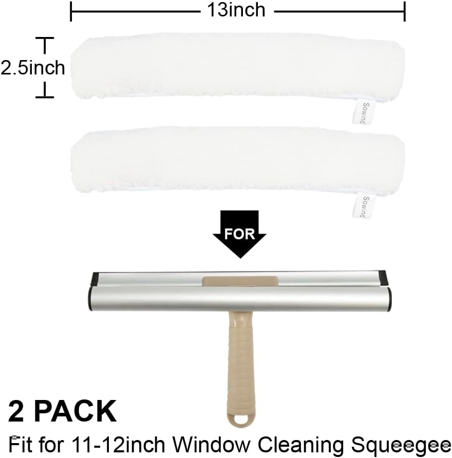 Funda lavadora ventanas 13pulg pack 2 microfibra blanco