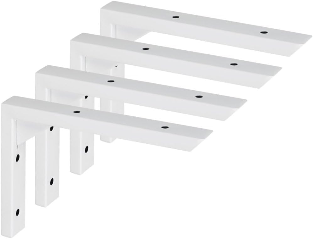 4 Soportes Estante Acero Inox Triangular Sala Dormitorio Garaje