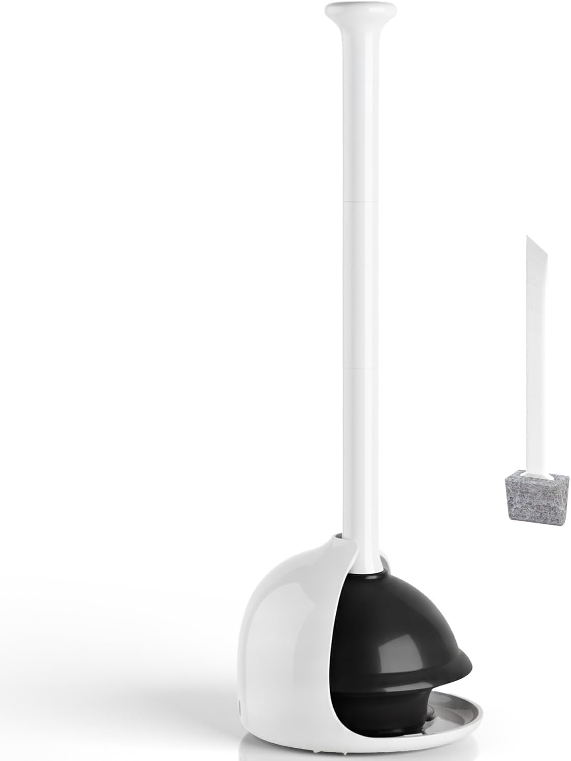 Émbolo inodoro con soporte resistente para baño blanco