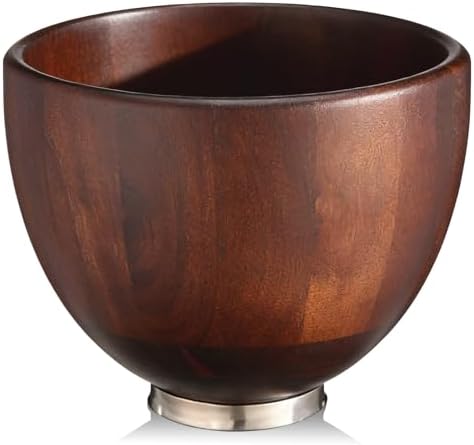 Cuenco madera nogal negro 5qt base acero inox para licuadora