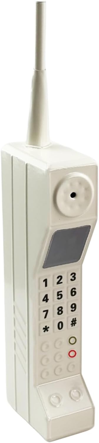 Teléfono retro adorno ladrillo decoración hogar blanco