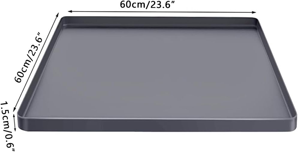Tapete silicona drenaje lavadora 23.6x23.6pulg bordes elevados