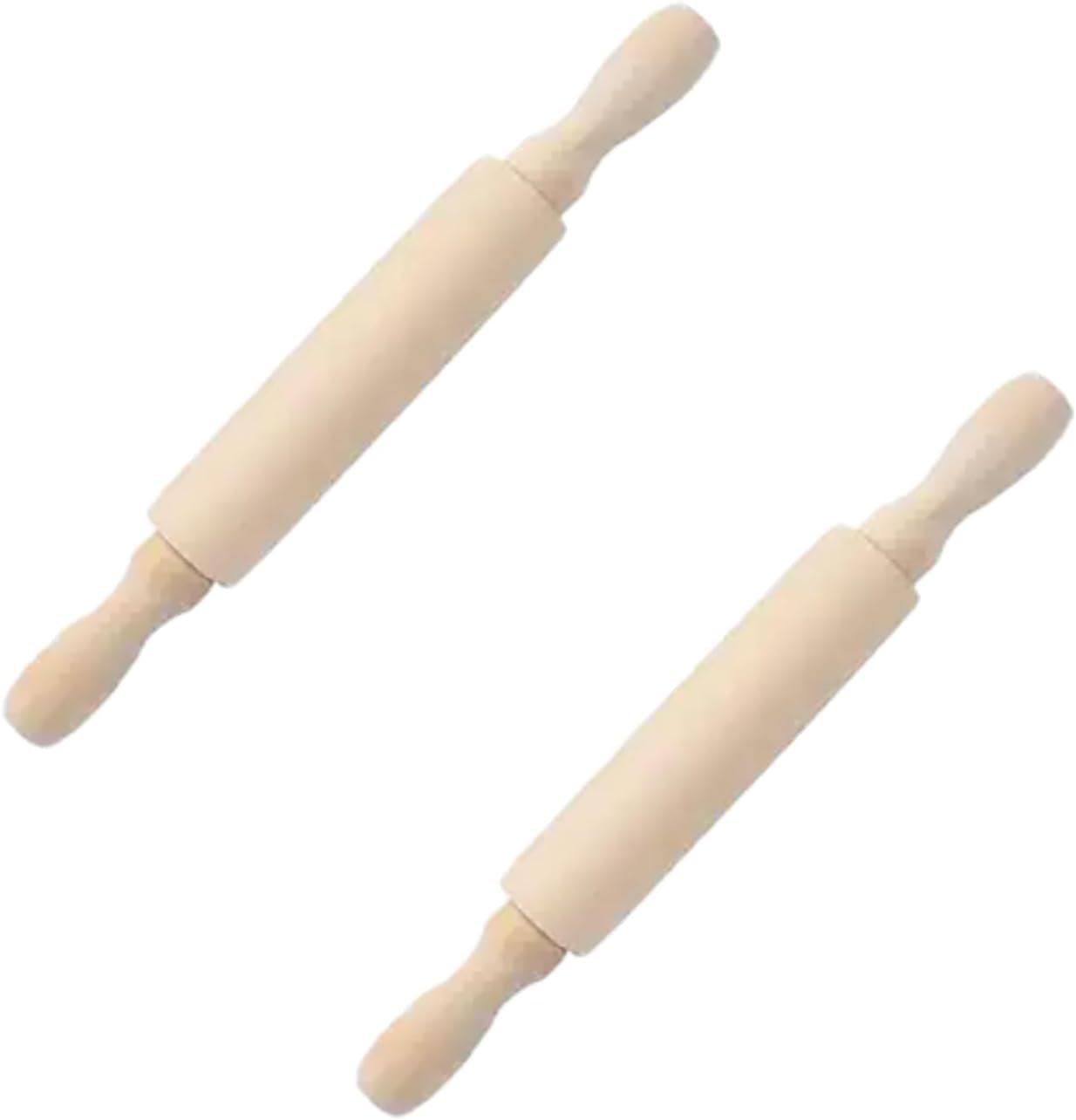 2 Rodillos Madera para Hornear Masa Fondant Pastelería 6pulg