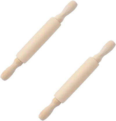 2 Rodillos Madera para Hornear Masa Fondant Pastelería 6pulg