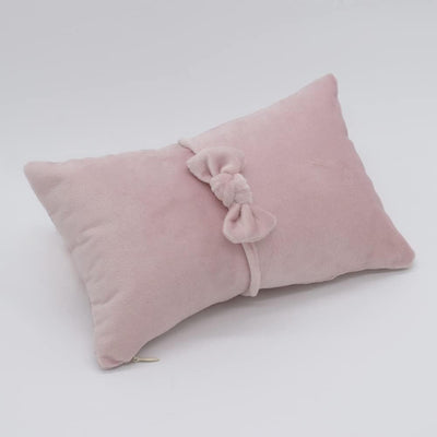 Almohada terciopelo diadema para posar bebé rosa