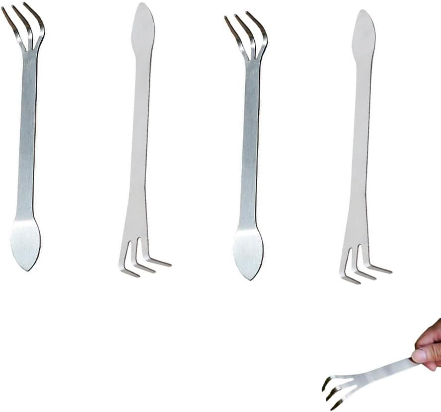 4 Rastrillos Acero Inox para Bonsái Mini Kumade