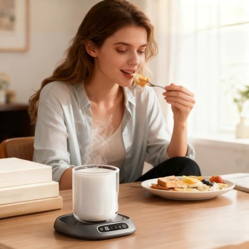 Calentador de taza de café táctil para escritorio, cocina y viajes