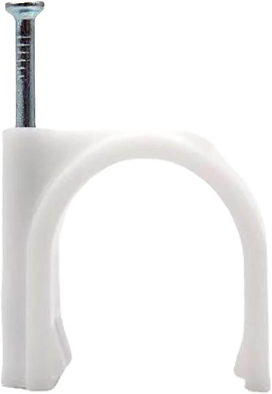 400 Clips Cable Blanco Clavos Acero Multitamaño 4/6/8/0.394pulg