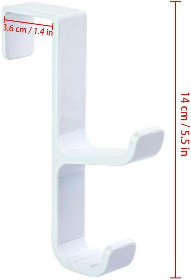 Set 2 Ganchos Puerta para Sombrero Abrigo Blanco