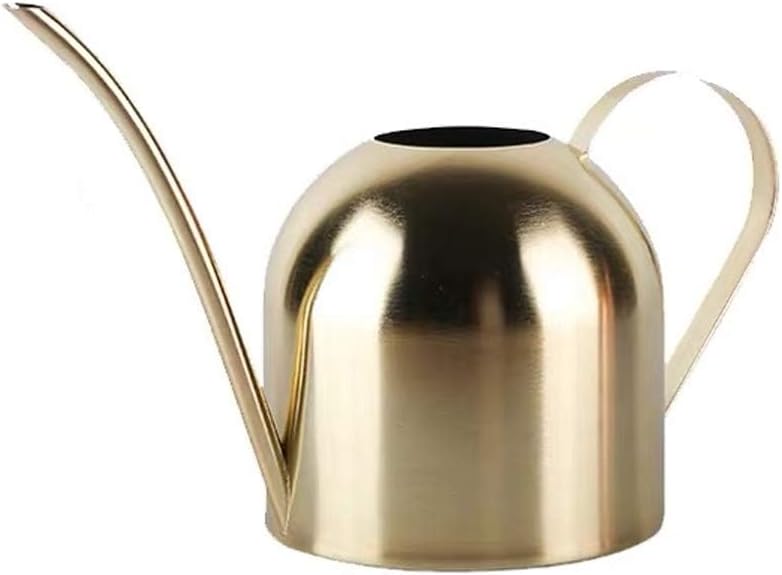 Regadera acero inox boquilla larga para suculentas dorado