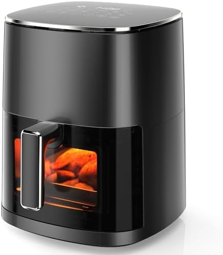 Freidora aire cuadrada 6qt 12en1 con ventana negro