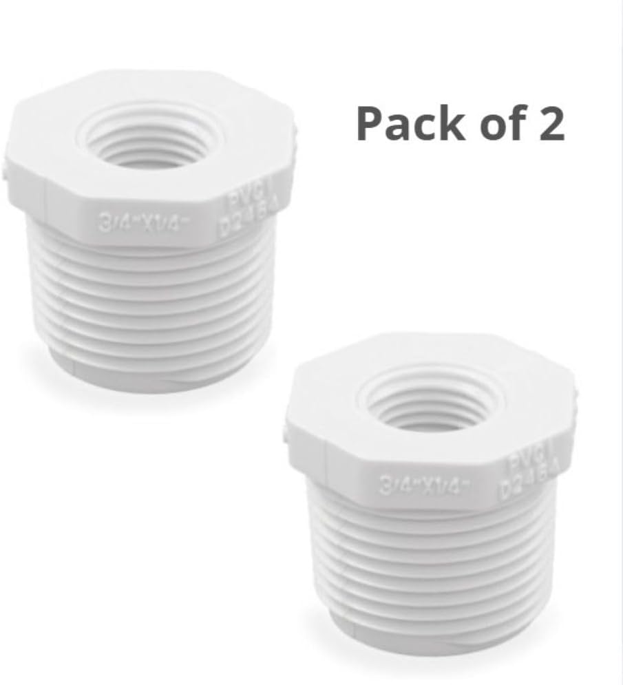 Buje reductor PVC 3/4x1/4 MPTxFPT pack 2