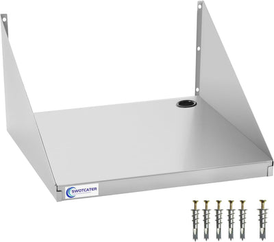 Estante acero inox microondas anclajes mejorados 18x24pulg 200lb