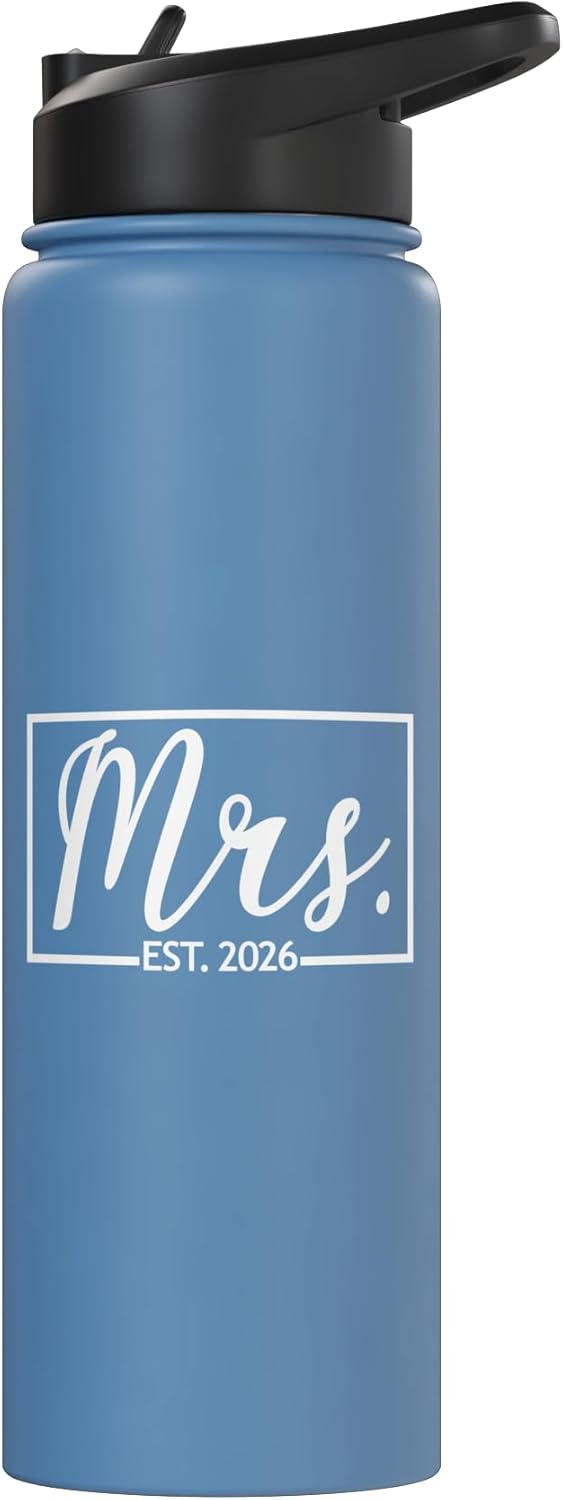 Botella agua acero inox aislada para bodas