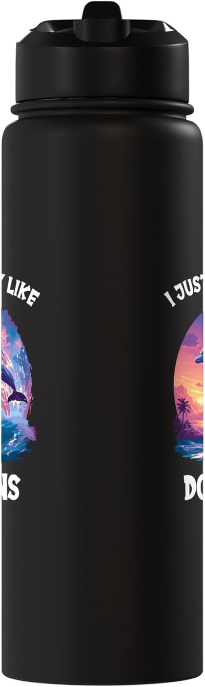 Botella agua acero inox aislada con diseño delfín