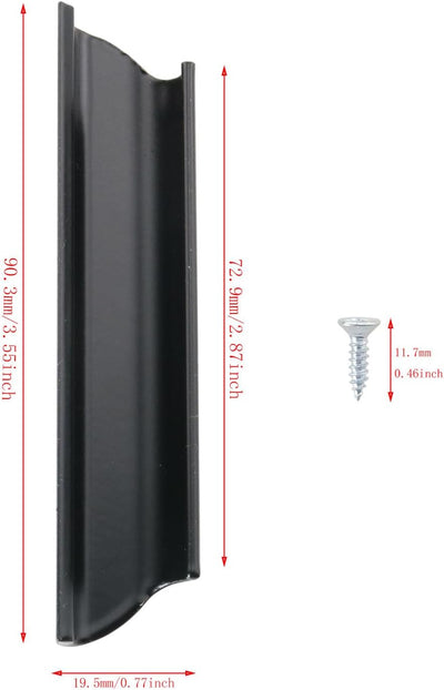 Manija puerta deslizante metal negro 3.54pulg con tornillos