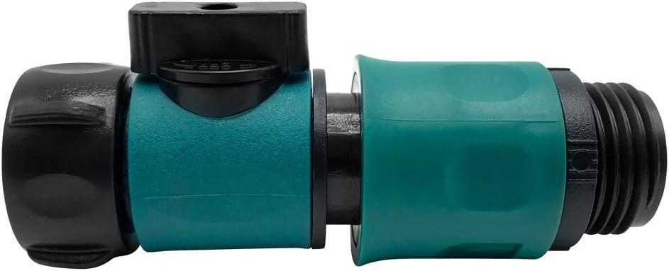 Manguera jardín plástico con válvula 3/4pulg conectores rápidos