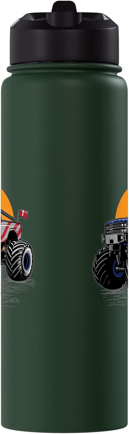 Botella agua acero inox aislada bandera USA