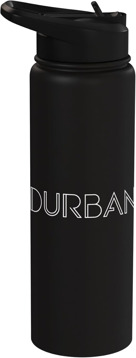 Botella agua acero inox aislada Durban Sudáfrica