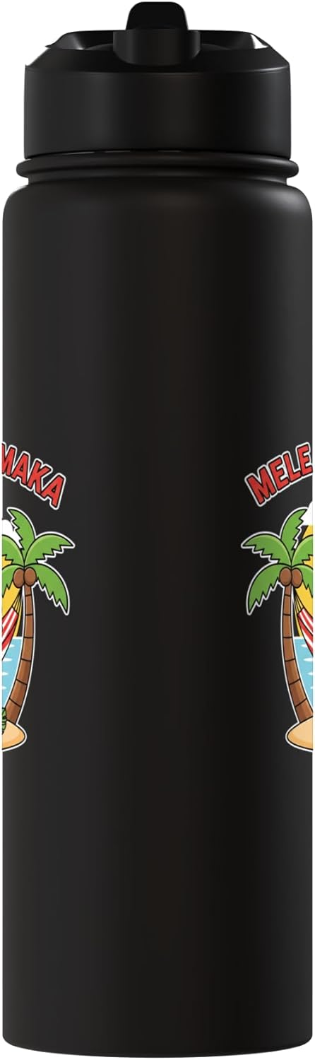 Botella de agua acero inoxidable aislada Kalikimaka Santa