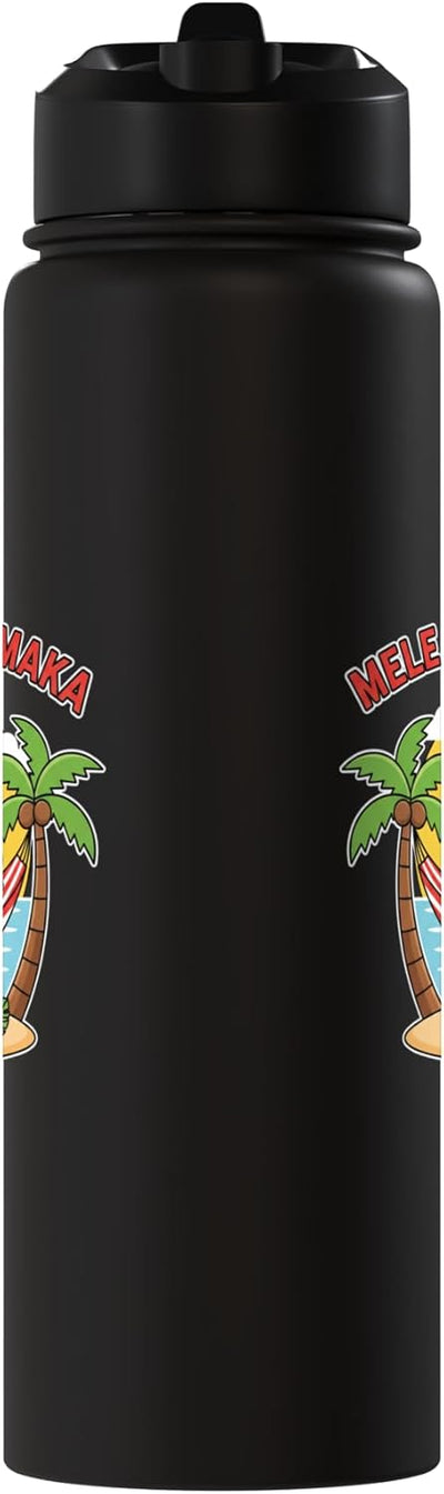 Botella de agua acero inoxidable aislada Kalikimaka Santa