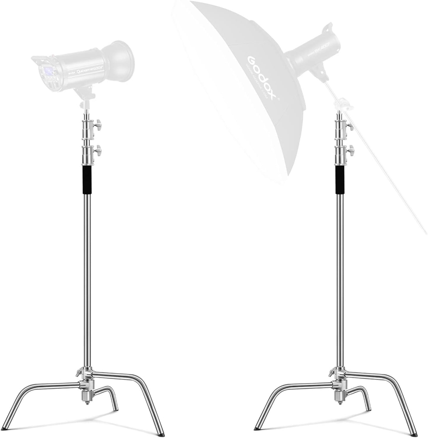 2 Soportes C Acero Inox para Luz Estudio 5-10.8ft