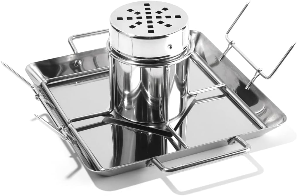 Estante asar pollo acero inox vertical camping hogar