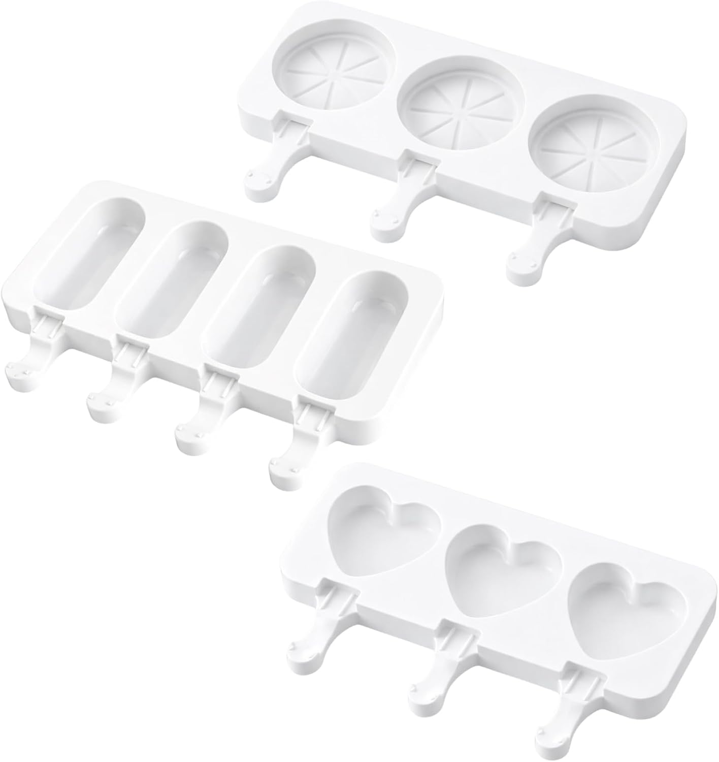 Juego de moldes de silicona para paletas y tartas 3 piezas