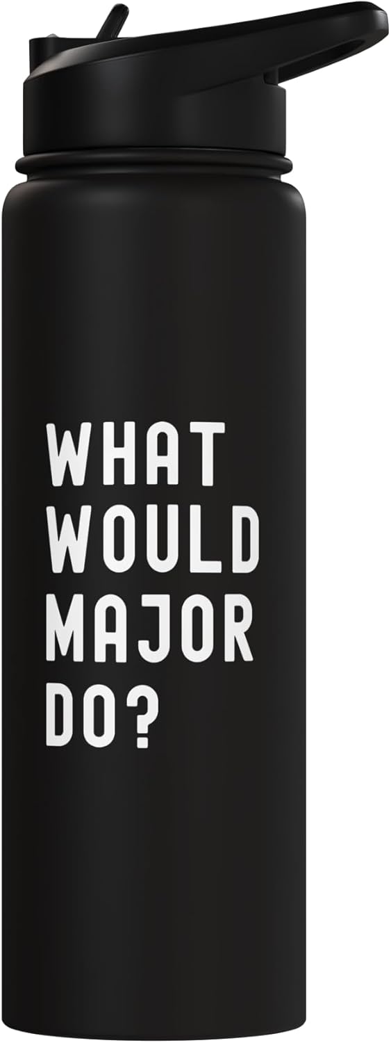 Bottella de agua aislada acero inoxidable What Would Major Do
