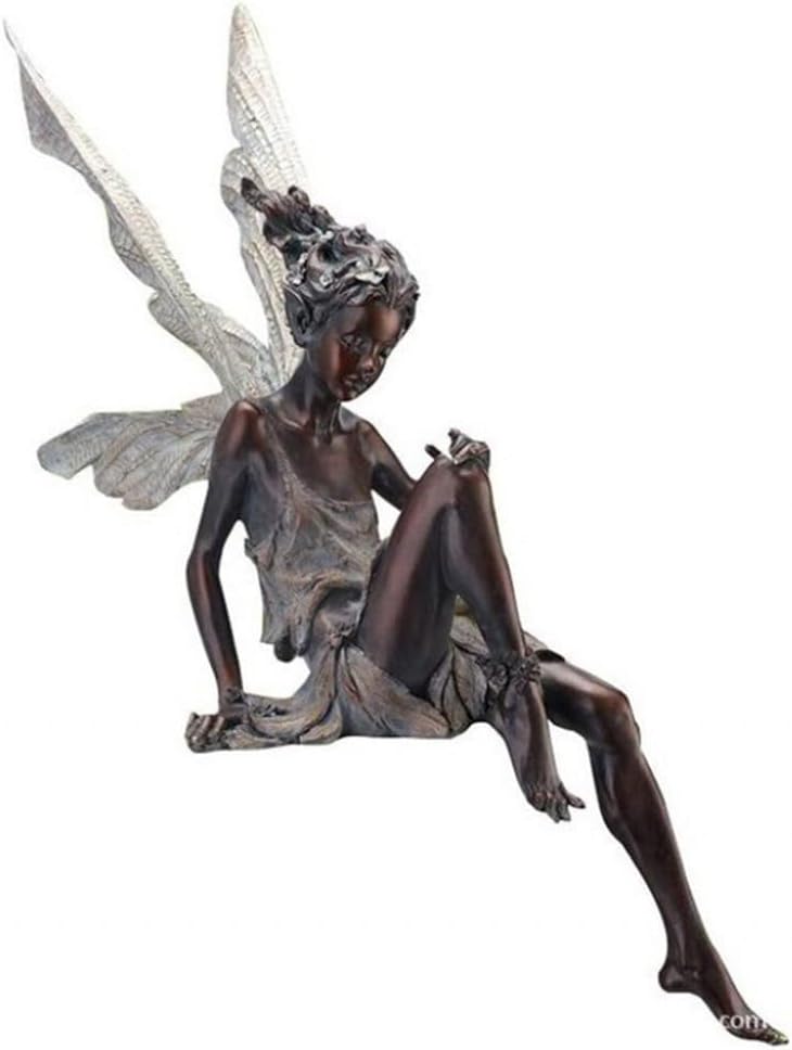 Estatua hadas jardín para patio al aire libre marrón