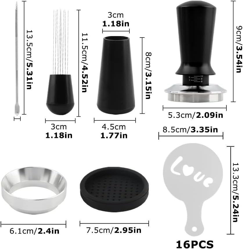 Set 21 accesorios para cafetera exprés con alfombrilla y embudo
