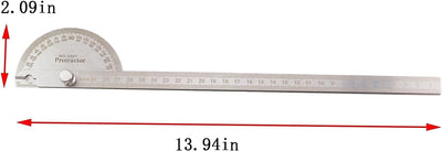 Medidor ángulo acero inox transportador 180grados ingeniería