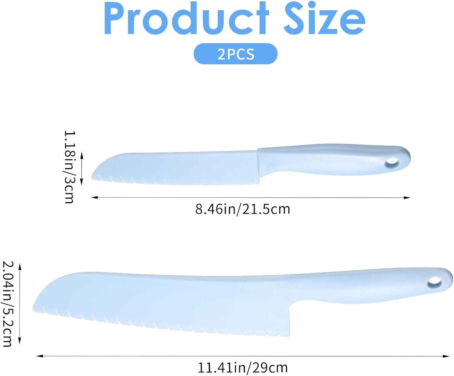 2 cuchillos dentados de lechuga para ensaladas y verduras, de 11 y 8 pulgadas