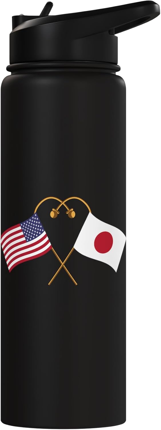 Botella de agua aislada de acero inoxidable bandera de Japón