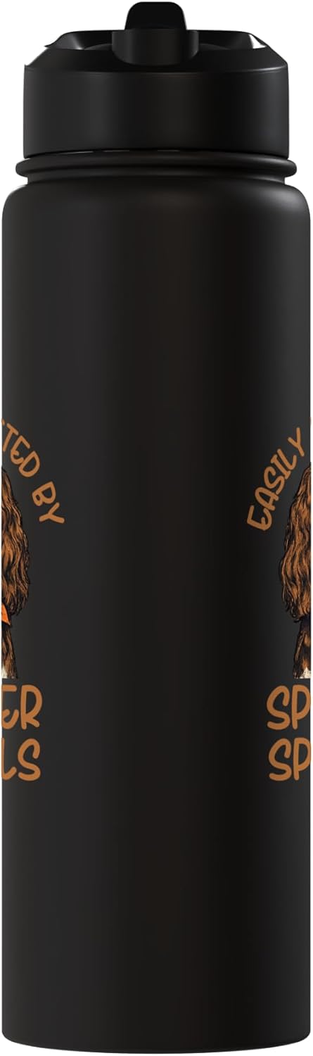 Botella agua acero inox aislada perro Springer