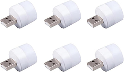 6 Pzas Luz Nocturna USB LED Ahorro Energía Caliente