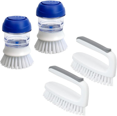 Pack 2 Cepillos Platos Dispensador Jabón y 2 Cepillos Cocina