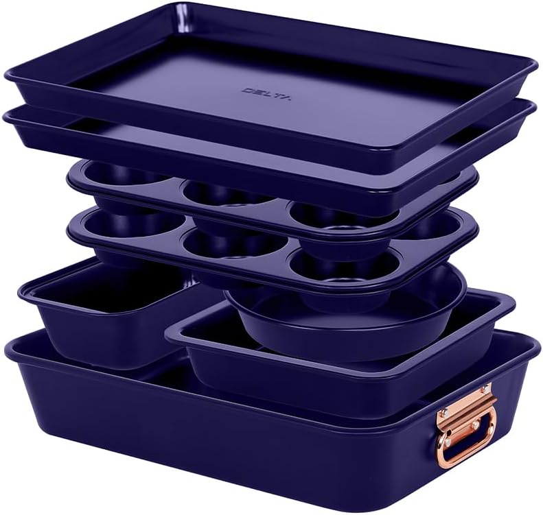 Set 8 Moldes Antiadherentes Apto Horno Incluye Bandeja Galletas