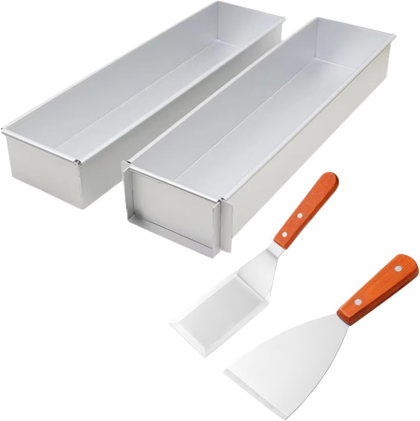 Molde rectangular para tartas 16x4pulg extraíble con espátulas