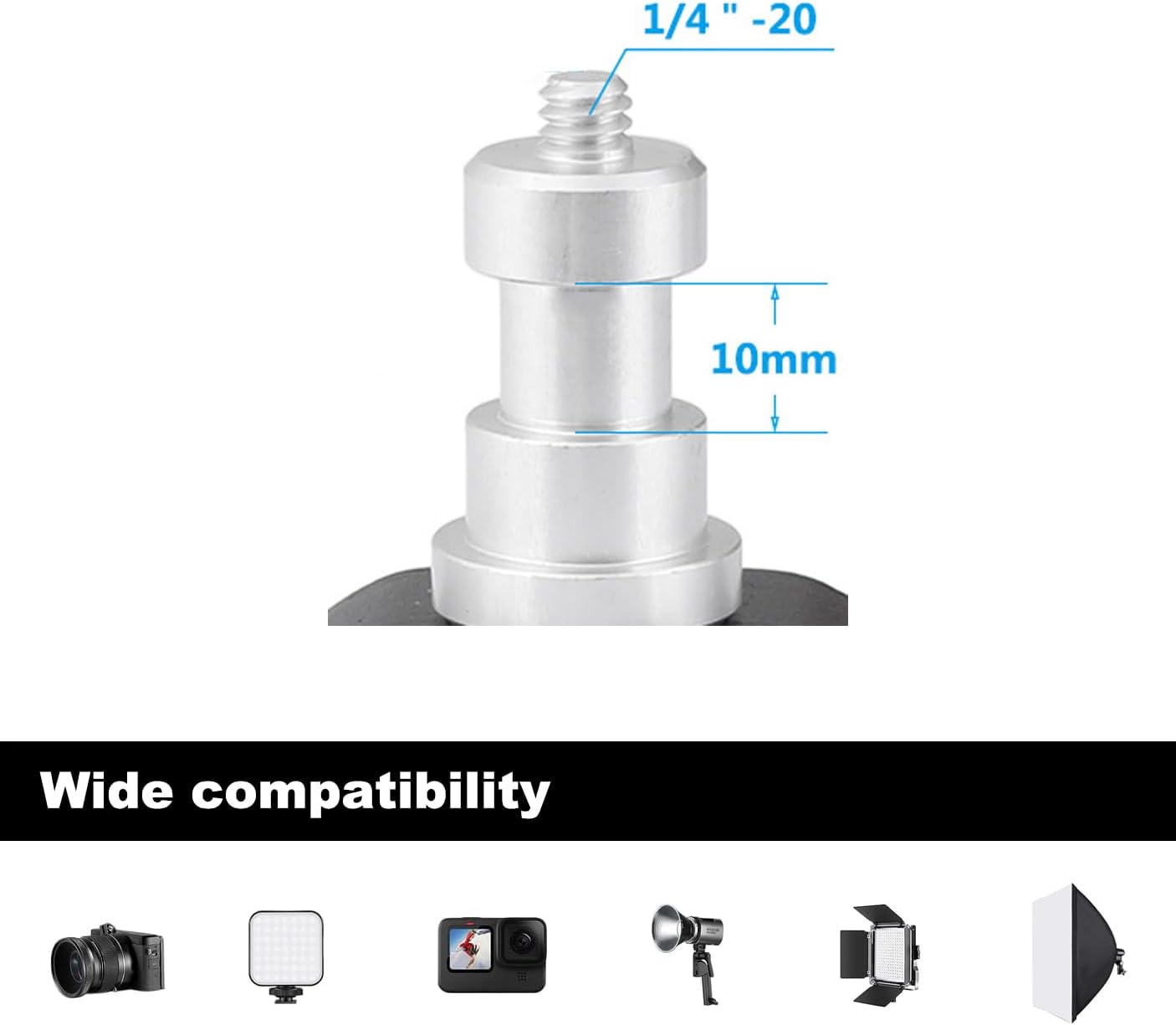 2 Soportes Luz Tipo E 5/8pulg Anclaje 1/4pulg Estudio