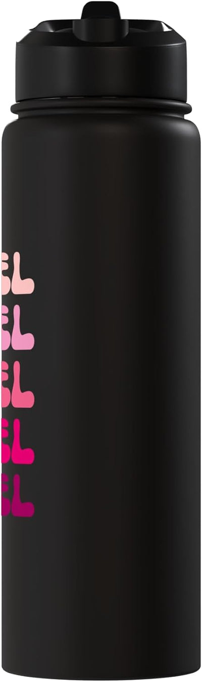 Botella de agua aislada de acero inoxidable minimalista