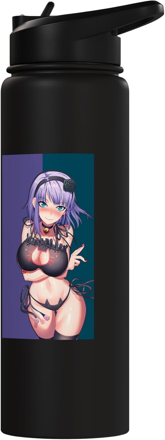 Botella de agua acero inoxidable waifu kawaii anime manga 3