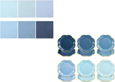 Servilletas y platos para fiesta azules NatNarr