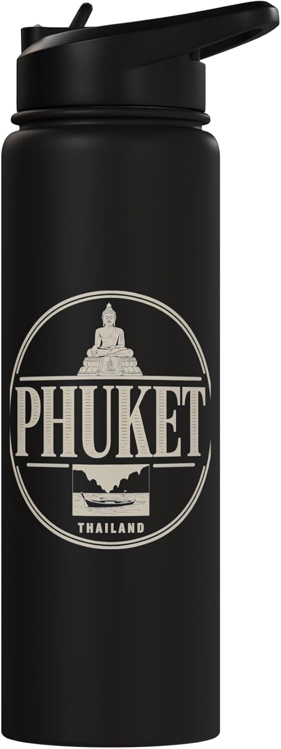 Botella de agua aislada de acero inoxidable Phuket Tropical